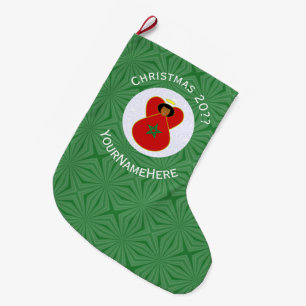 Moroccan Christmas Angel Flag Personalised  Large Christmas Stocking