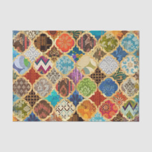 Moroccan Colourful Gold Cool Pattern Decoupage Tissue Paper