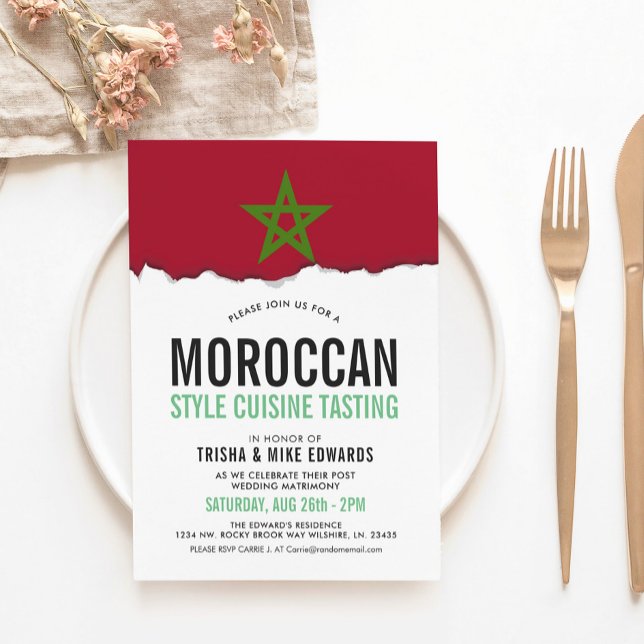 Moroccan Cuisine | Party Flag White Invite (Creator Uploaded)
