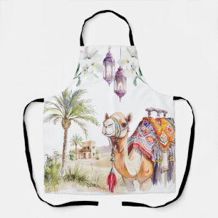 Moroccan Desert Camel Watercolor Apron