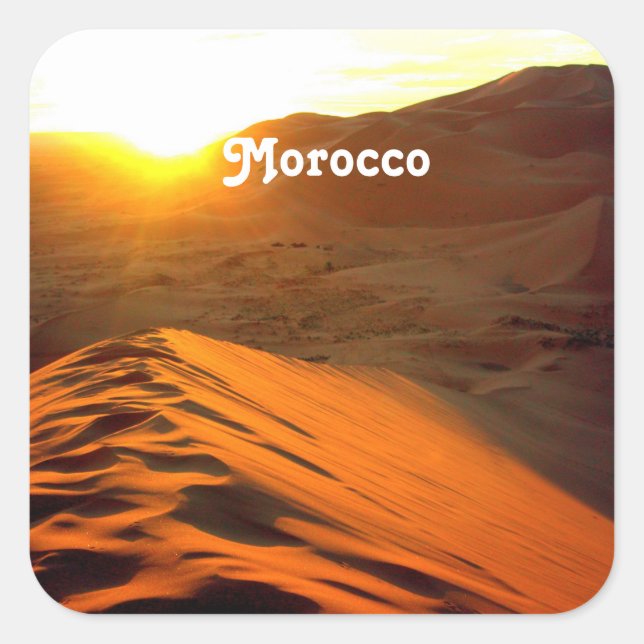 Moroccan Desert Square Sticker (Front)