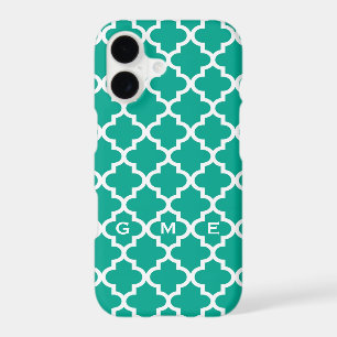 Moroccan emerald green tile design 3 monogram