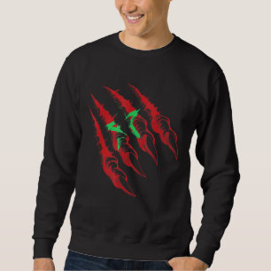 Moroccan Flag Atlas Lion Scratch For Men And Women Sweatshirt