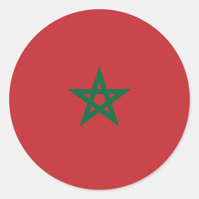 Moroccan Flag, Flag of Morocco Classic Round Sticker (Front)