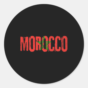 Moroccan Flag Morocco Soccer Jersey For Men Women  Classic Round Sticker