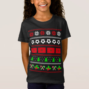 Moroccan Flag Soccer Ugly Christmas Sweater Morocc