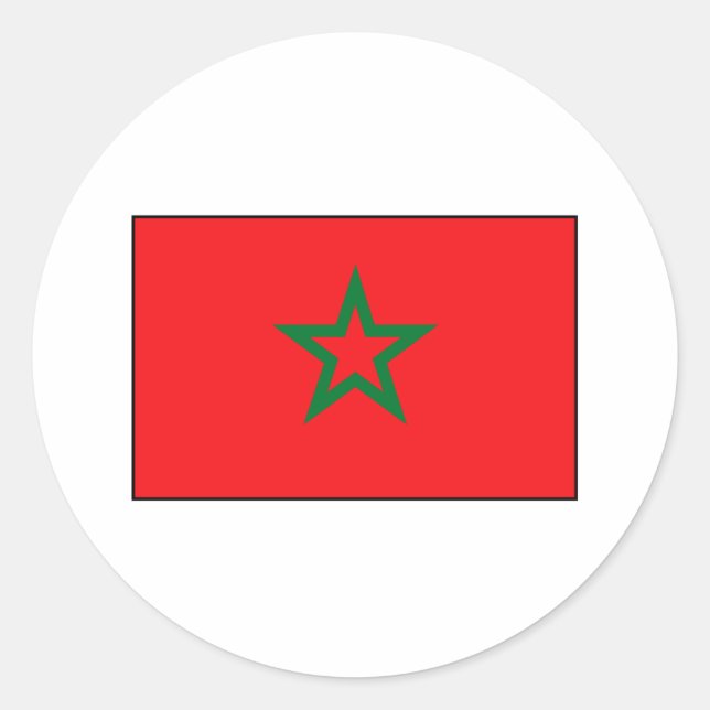 Moroccan Flag T-shirts and Gifts Classic Round Sticker (Front)