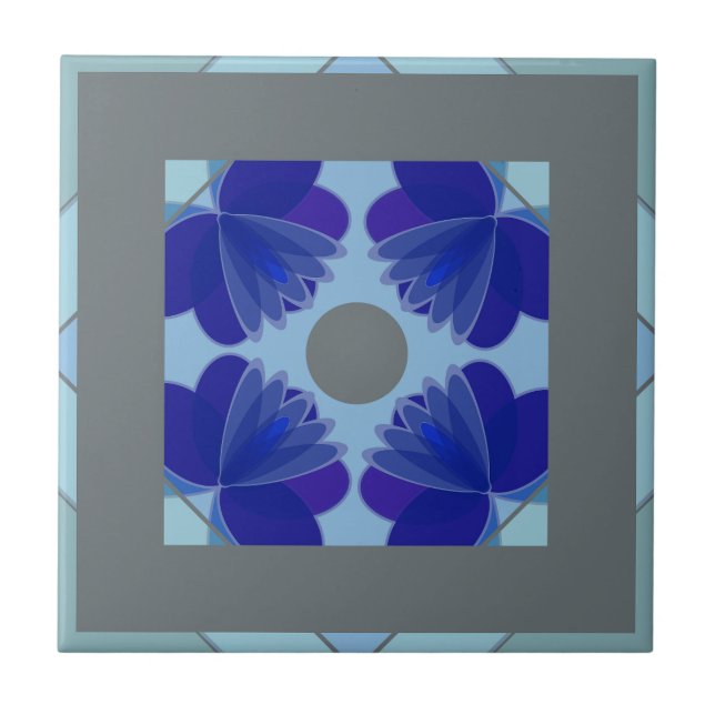 moroccan floral ceramic tile (Front)