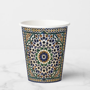 Moroccan Geometric Mosaic Pattern Ceramic Coffee M Paper Cups