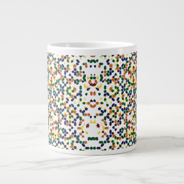 Moroccan Geometric Pattern Large Coffee Mug (Front)