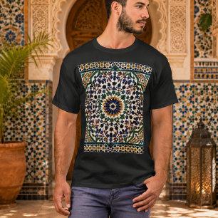 Moroccan Geometric Pattern T-Shirt Islamic Mosai