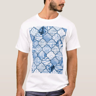 Moroccan geometric, watercolor seamless pattern. T-Shirt