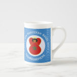 Moroccan Hanukkah Angel Flag Personalised  Bone China Mug<br><div class="desc">The flag of Morocco is worn by this angel. Designed to share Moroccan heritage in Hanukkah decor on a bone china mug, the Angel flies inside a circle of white squiggly squares. It is all on a background of blue squiggly squares. Change the ?? to customise and reflect a special...</div>