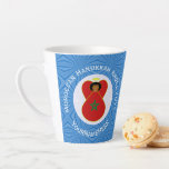Moroccan Hanukkah Angel Flag Personalised  Latte Mug<br><div class="desc">The flag of Morocco is worn by this angel on a latte mug. Designed to share Moroccan heritage in Hanukkah decor, the Angel flies inside a circle of white squiggly squares. It is all on a background of blue squiggly squares. Change the ?? to customise and reflect a special year....</div>