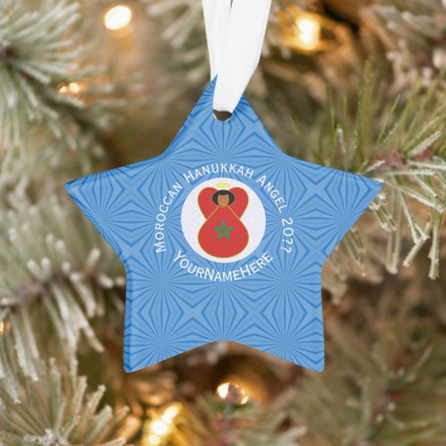 Moroccan Hanukkah Angel Flag Personalised  Ornament (Tree)