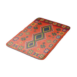 Moroccan Harmony in Orange Bath Mat