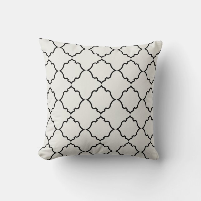 Moroccan in Black with Ivory Cushion (Front)