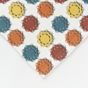 Moroccan-Inspired Earthy Pattern  Fleece Blanket