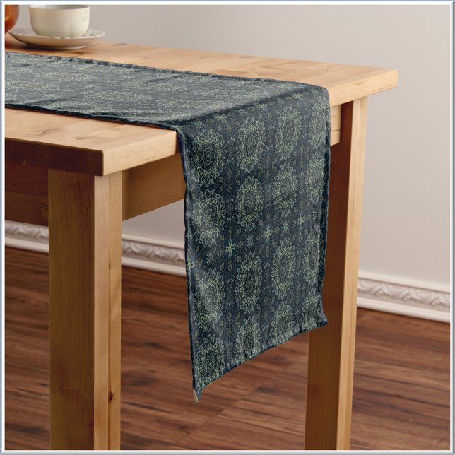 Moroccan Inspired Green Geometric  Medium Table Runner (Creator Uploaded)