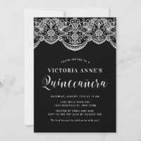 Moroccan Lace Pattern Quinceañera Party Invitation