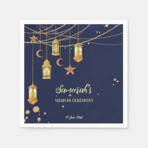 Moroccan lanterns starry night personalised Mehndi Napkin