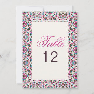 Moroccan Lattice Geo Mandala Wedding Table Number