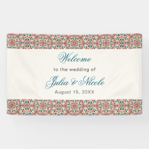 Moroccan Lattice Geometric Mandala Wedding Banner