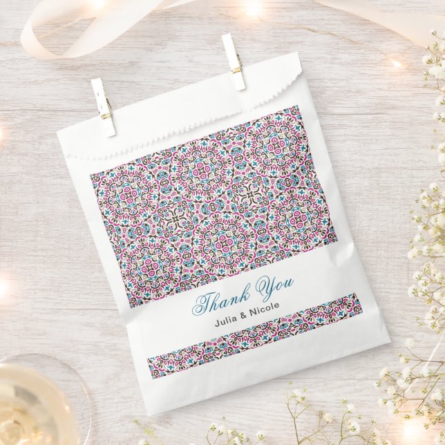  Moroccan Lattice Geometric Mandala Wedding Favour Bags (Clipped)