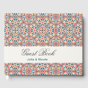 Moroccan Lattice Geometric Mandala Wedding Guest Book