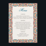 Moroccan Lattice Geometric Mandala Wedding Menu<br><div class="desc">Beautiful Invitation to celebrate Special occasions and festivals comes with digital and E-invitation as per your request. We would love to replicate our designs to make multiple products like rsvp cards, labels envelopes, and more. Customisation is available for ready to print on request at info@shamaurcreatif@gmail.com. Look Forward to hearing from...</div>