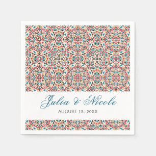  Moroccan Lattice Geometric Mandala Wedding Napkin