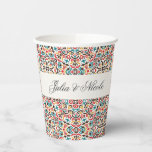 Moroccan Lattice Geometric Mandala Wedding Paper Cups<br><div class="desc">Beautiful Invitation to celebrate Special occasions and festivals comes with digital and E-invitation as per your request. We would love to replicate our designs to make multiple products like rsvp cards, labels envelopes, and more. Customisation is available for ready to print on request at info@shamaurcreatif@gmail.com. Look Forward to hearing from...</div>
