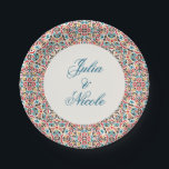 Moroccan Lattice Geometric Mandala Wedding Paper Plate<br><div class="desc">Beautiful Invitation to celebrate Special occasions and festivals comes with digital and E-invitation as per your request. We would love to replicate our designs to make multiple products like rsvp cards, labels envelopes, and more. Customisation is available for ready to print on request at info@shamaurcreatif@gmail.com. Look Forward to hearing from...</div>