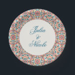 Moroccan Lattice Geometric Mandala Wedding Paper Plate<br><div class="desc">Beautiful Invitation to celebrate Special occasions and festivals comes with digital and E-invitation as per your request. We would love to replicate our designs to make multiple products like rsvp cards, labels envelopes, and more. Customisation is available for ready to print on request at info@shamaurcreatif@gmail.com. Look Forward to hearing from...</div>