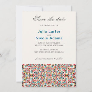 Moroccan Lattice Geometric Mandala Wedding Save The Date