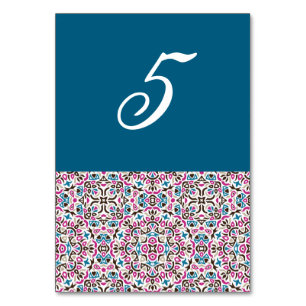 Moroccan Lattice Geometric Mandala Wedding Table Number
