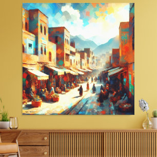 Moroccan_Market_in_Agdz Canvas Print