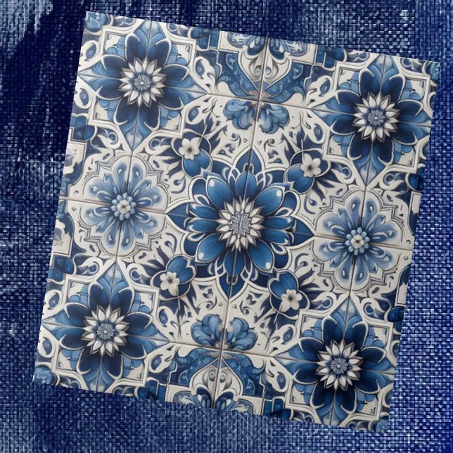 Moroccan Mediterranean Blue & White Tile Pattern (Creator Uploaded)