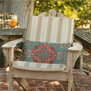 Moroccan Mediterranean Boho Tile Art Pattern Lumbar Cushion