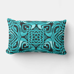 Moroccan Mediterranean Boho Tile Art Pattern Lumbar Cushion