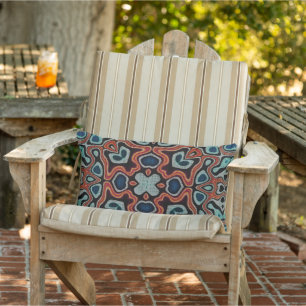 Moroccan Mediterranean Boho Tile Art Pattern Lumbar Cushion