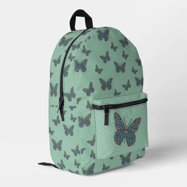 Moroccan Monarch Printed Backpack (Back Corner Left)