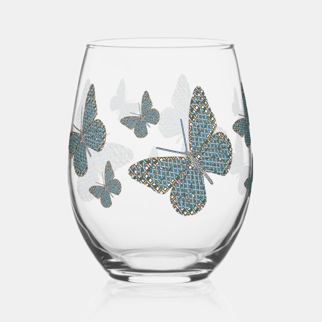 Moroccan Monarch Stemless Wine Glass (Front)