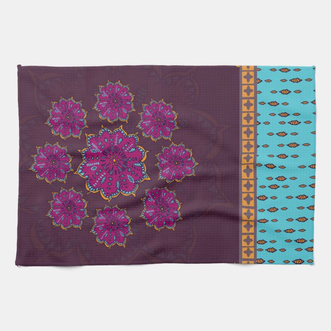 Moroccan Moonflower #1 Tea Towel (Horizontal)