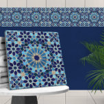 Moroccan Mosaic Blues and gold Tile<br><div class="desc">Moroccan Mosaic Blues and gold</div>