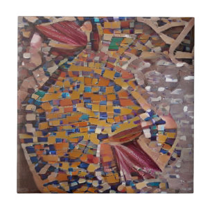 Moroccan mosaic coloured geometric art tile
