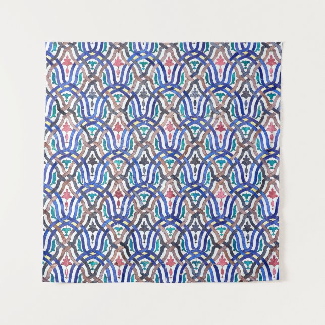 Moroccan mosaic: colourful traditional design. tapestry (Front)