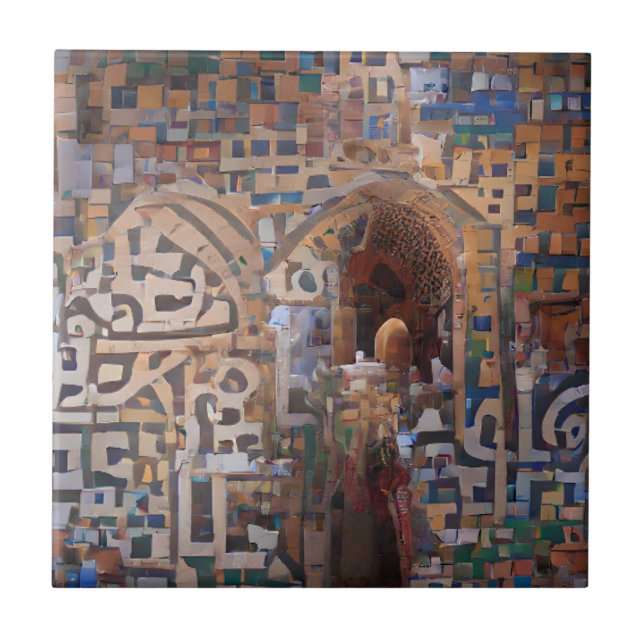 Moroccan mosaic design geometric art tile (Front)