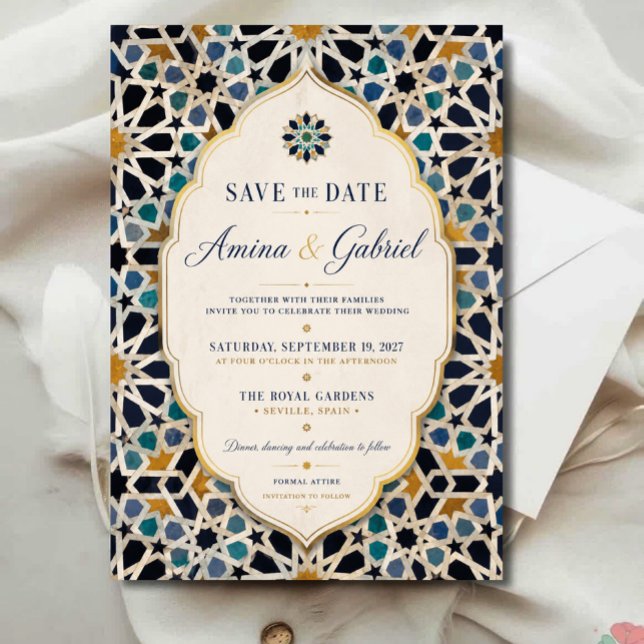  Moroccan Mosaic Elegant Mediterranean  Acrylic Invitations (Creator Uploaded)