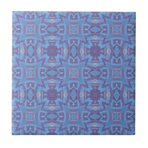 Moroccan mosaic geometric pattern blue purple plum tile